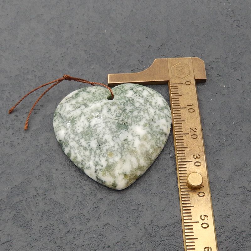 Natural Tree Agate Pendant Bead 38x40x7mm, 15.8g