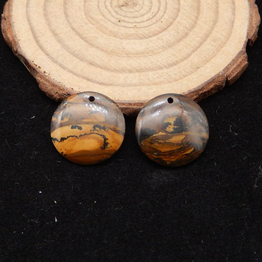 Natural Biggs Jasper Earring Beads 18*18*3mm, 3.4g