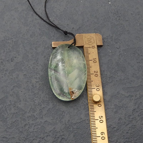 天然萤石宝石吊珠,41x25x9mm,16.8g