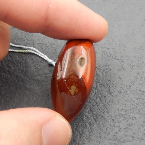Natural Red Agate Carved bear Pendant Bead 37x29x16mm, 22.5g