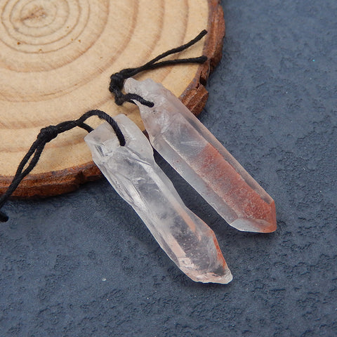 Natural Red Quartz Earring Beads 33x6x5mm, 3.6g