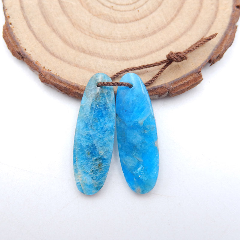 Natural Blue Apatite Crystal Earring Beads 30*9*4mm, 5.2g