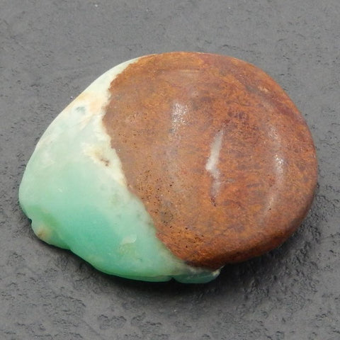 Natural Chrysoprase Carved flower and butterfly Cabochon 42x38x10mm, 21.4g
