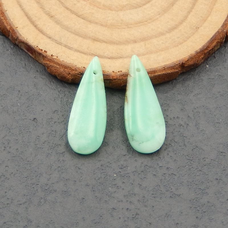 Natural Chrysoprase Earring Beads 24*10*4mm, 2.7g