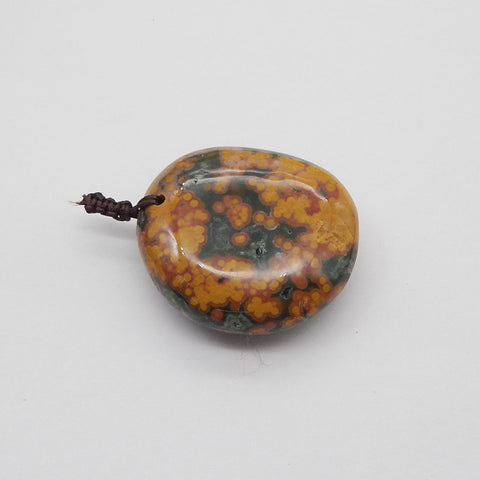 Natural Ocean Jasper Pendant Bead 43x39x15mm, 45.4g
