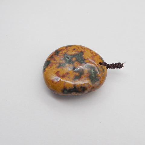 Natural Ocean Jasper Pendant Bead 43x39x15mm, 45.4g