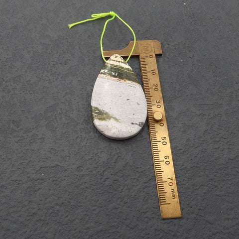 天然海洋碧玉水滴宝石吊坠珠,49x30x8mm,17.5g