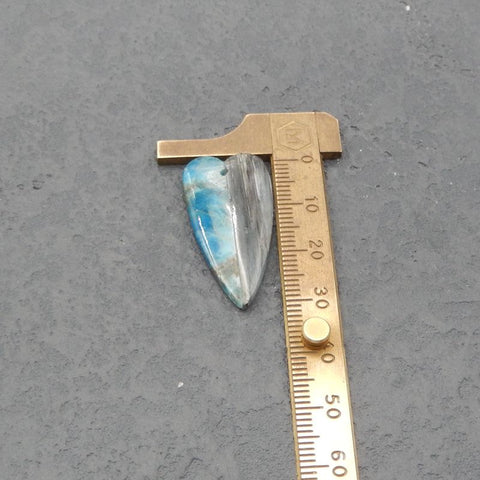 Intarsia of Labradorite and Apatite Earring Beads 32*16*5mm, 10.5g