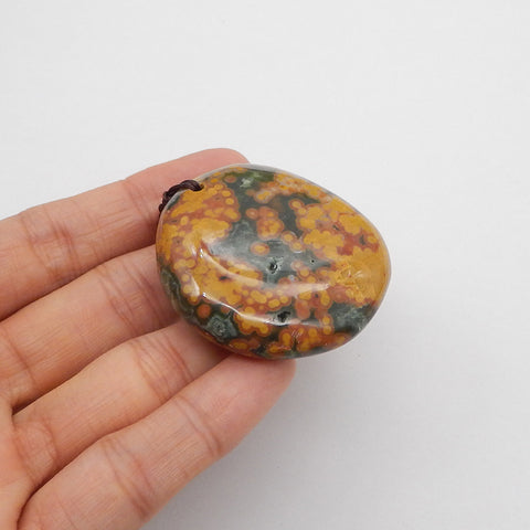 Natural Ocean Jasper Pendant Bead 43x39x15mm, 45.4g