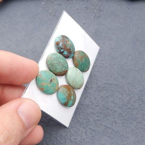6 PCS Natural Turquoise Cabochons 18*13*4mm, 18*14*4mm, 8.9g