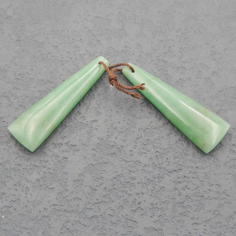 Natural Green Aventurine Earrings Beads 43X13X5mm, 10g