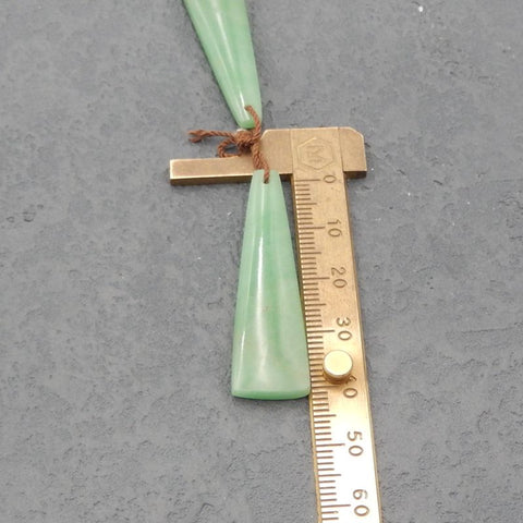 Natural Green Aventurine Earrings Beads 43X13X5mm, 10g