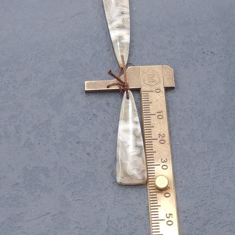 Triangle Crazy Lace Rosetta Stone 耳环石一对,用于制作耳环的石头,41x14x4mm,9.5g
