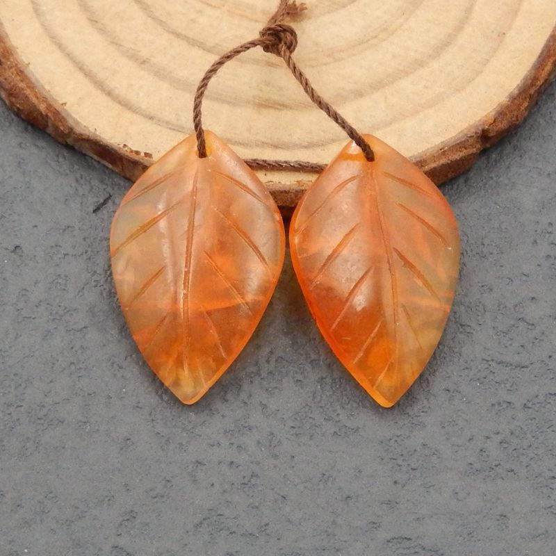 Natural Red Agate Earring Beads 27*17*4mm, 5.4g