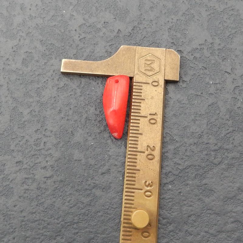 Natural Red Coral Earring Beads 18x7x6mm, 2.8g