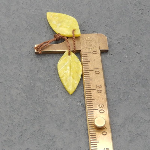 手工雕刻叶蛇形耳环一对,23x12x5mm,3.0g