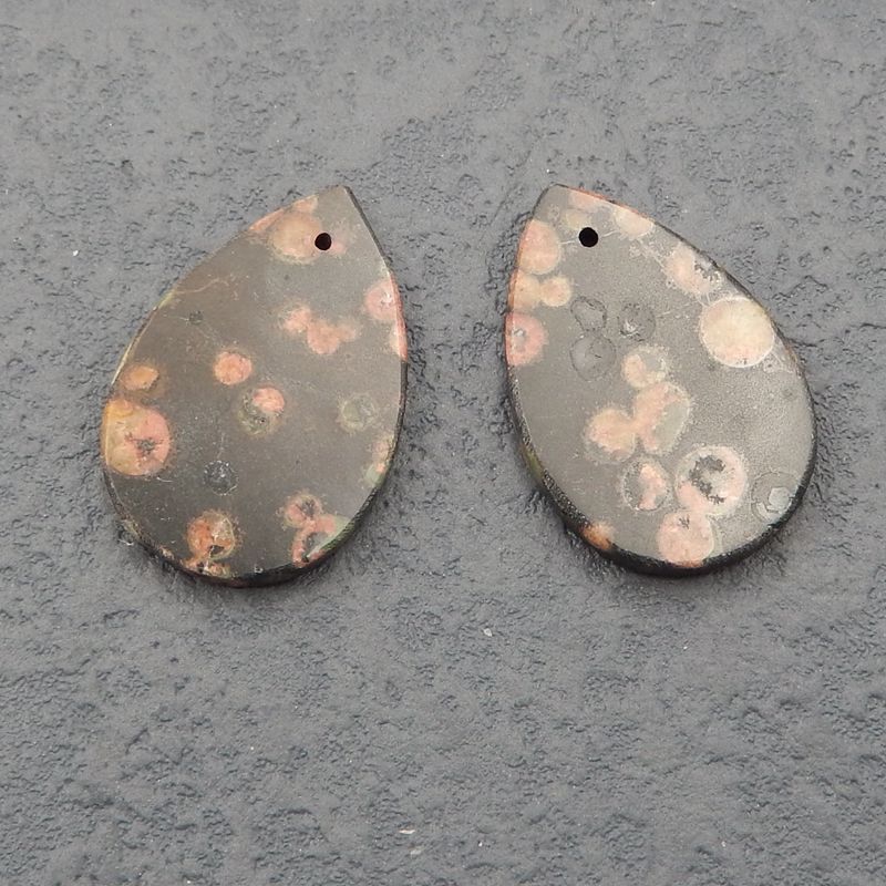 Natural Poppy Jasper Earring Beads 30x20x3mm, 8.7g