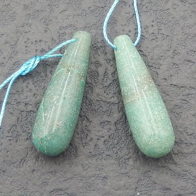 Natural Chrysocolla Earring Beads 27x8mm, 5.3g
