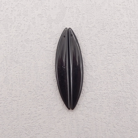 Natural Obsidian Gemstone Earring Beads, Semi Precious Stone,Gemstone Wholesale,43x7x3mm,2.7g