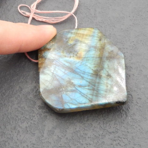 Natural Labradorite Carved lady Pendant Bead 60x50x9mm