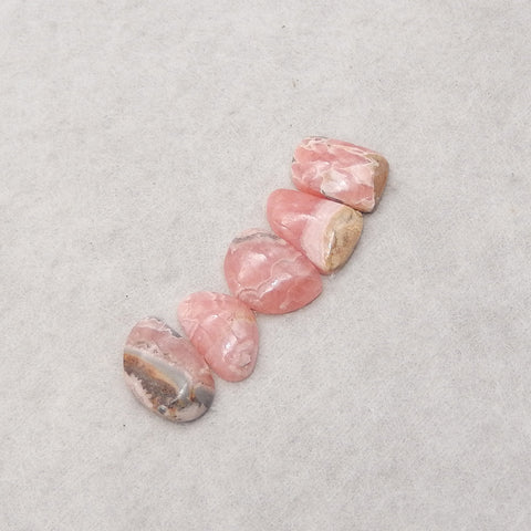 5 PCS Natural Argentina Rhodochrosite Cabochons,18x11x3mm, 16x10x3mm, 7.2g