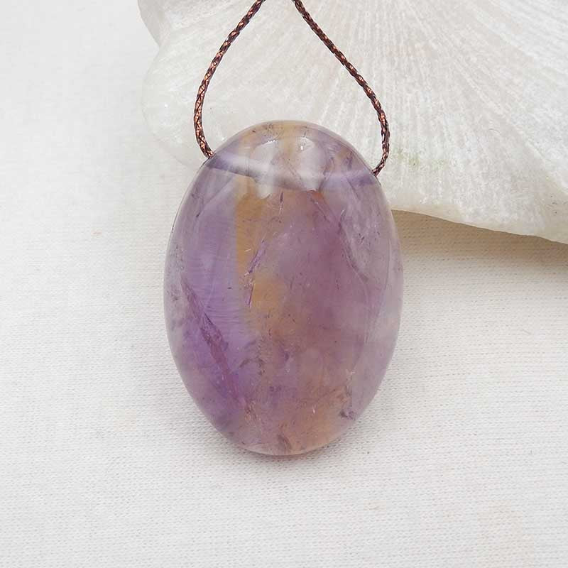 Natural Amethyst Pendant Bead 40x29x10mm, 19.3g