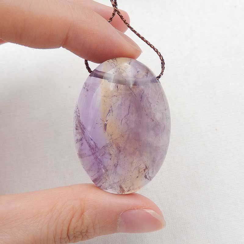 Natural Amethyst Pendant Bead 40x29x10mm, 19.3g