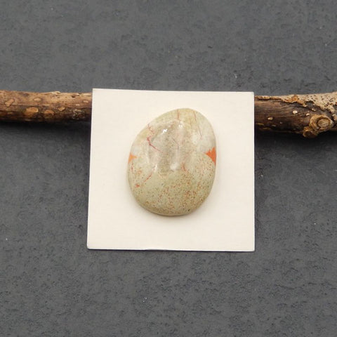 Natural Mushroom Jasper Cabochon 26x21x7mm, 5.7g