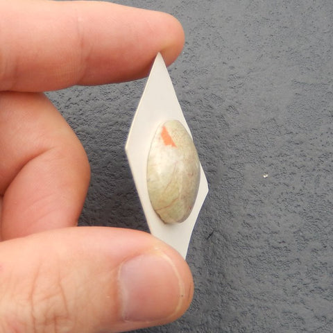 Natural Mushroom Jasper Cabochon 26x21x7mm, 5.7g
