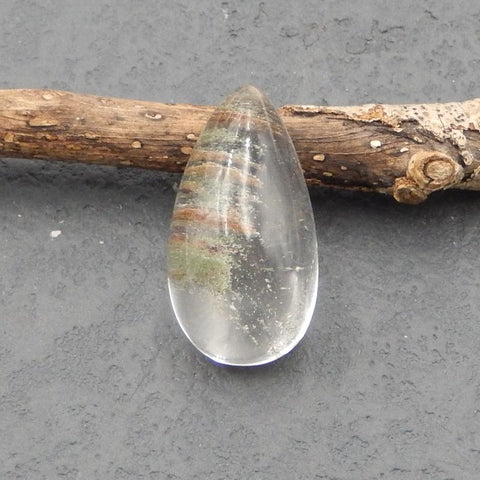 Natural Ghost Quartz Cabochon 29x15x11mm, 7.5g