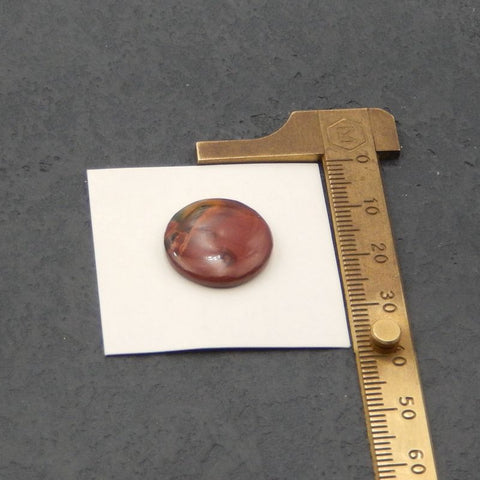 Natural Red Creek Jasper Cabochon 18x18x4mm, 2.6g