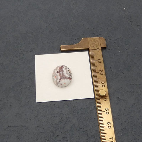 Natural Crazy Lace Agate Cabochon 14x12x5mm, 2.3g