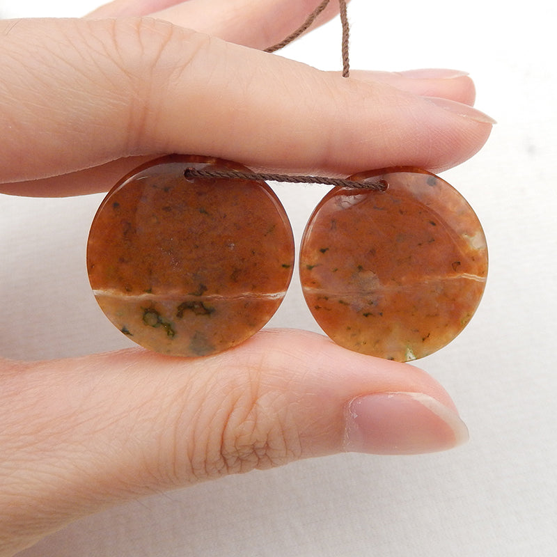Natural Ocean Jasper Earring Beads 24x5mm, 9.3g