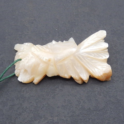 雕刻天然拉长石宝石印第安头饰,48x23x6mm,10.8g