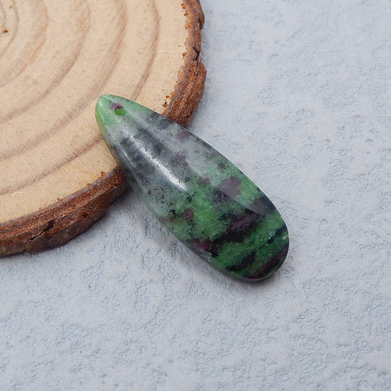 Natural Ruby And Zoisite Pendant Bead 30x11x5mm, 3.6g