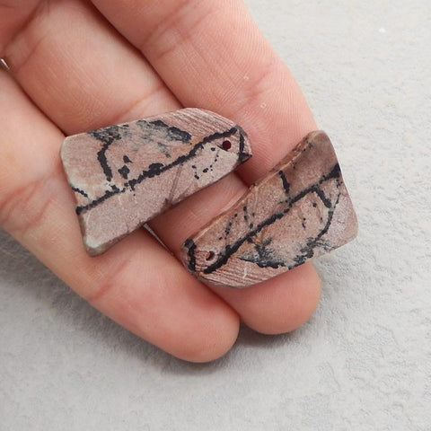 Natural Chohua Jasper Earring Beads 32*20*3mm, 7.6g