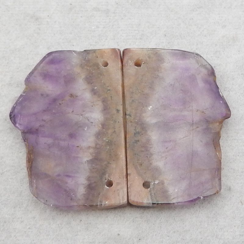 Natural Amethyst Earring Beads 22*20*3mm, 6.2g
