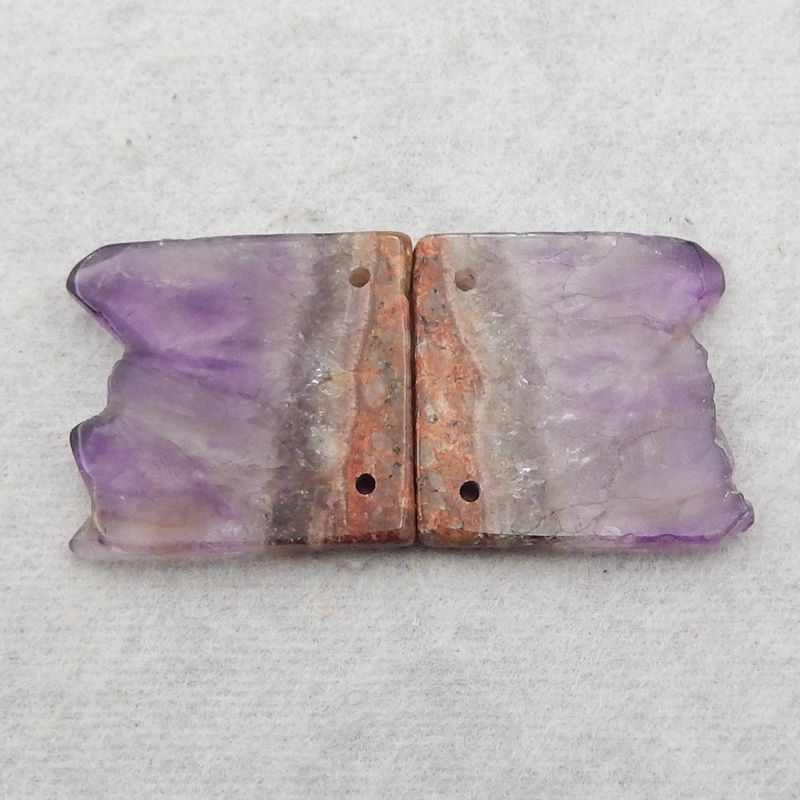 Natural Amethyst Earring Beads 22*20*3mm, 6.2g