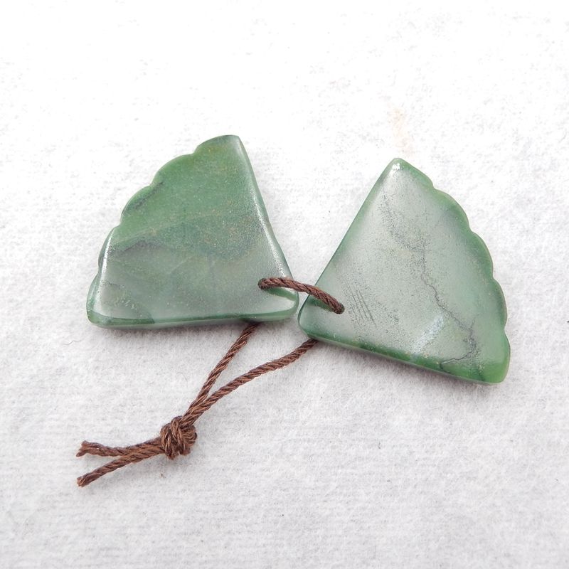 Natural Buddstone (African Jade) Earring Beads 21*26*4mm, 6g