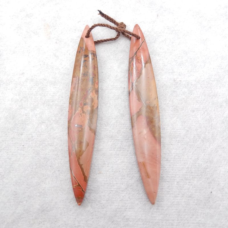 Natural Red Creek Jasper Earring Beads 54*8*4mm, 5.9g