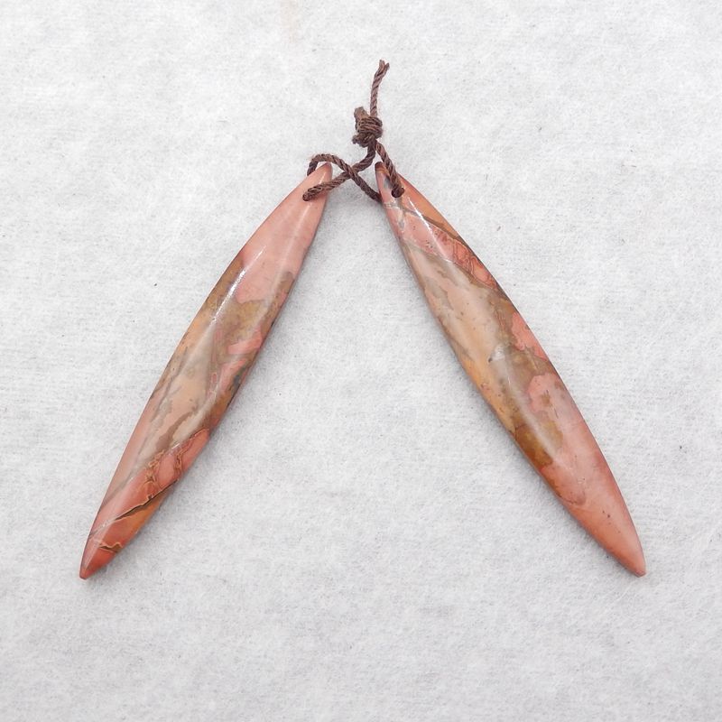Natural Red Creek Jasper Earring Beads 54*8*4mm, 5.9g