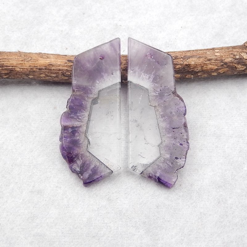 Natural Amethyst Earring Beads 40*11*3mm, 7.6g