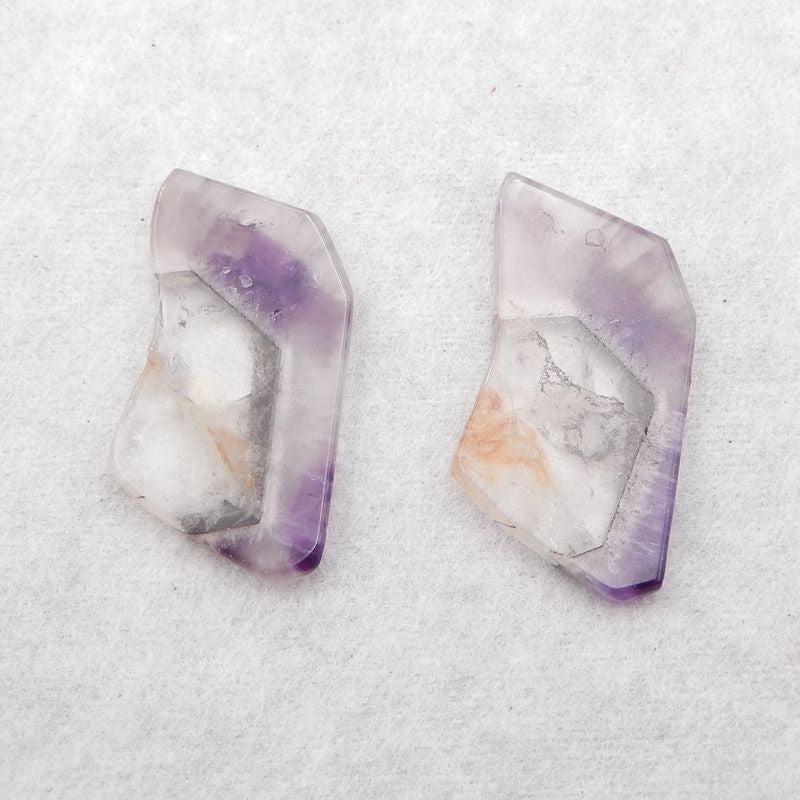 Natural Amethyst Earring Beads 30*22*3mm. 6.4g
