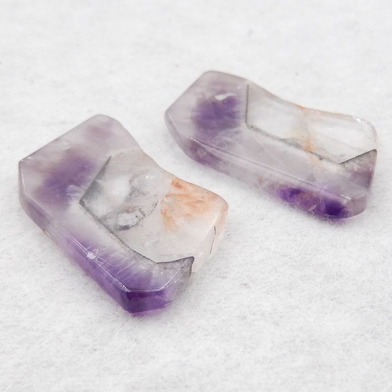 Natural Amethyst Earring Beads 30*22*3mm. 6.4g