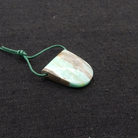 Natural Hemimorphite Side Drilled Gemstone Pendant Bead, 26x24x7mm, 8.4g