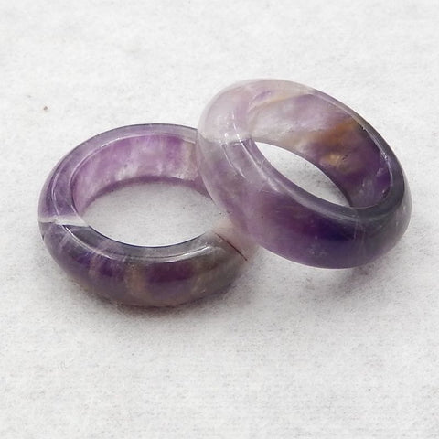 Natural Amethyst Carved Circles Earring Beads,24×24×7mm, 8.5g