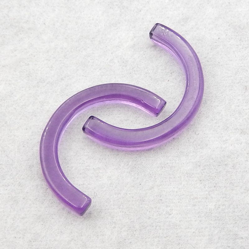 Natural Amethyst Cabochons Paired 25*15*3mm, 2.1g