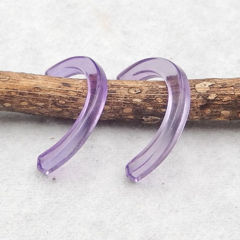 Natural Amethyst Cabochons Paired 25*15*3mm, 2.1g