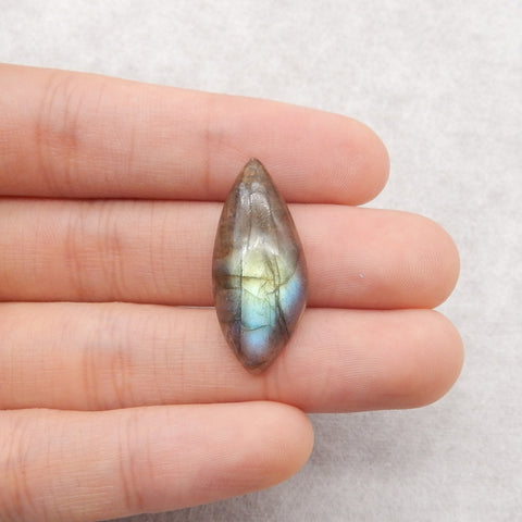 Natural Flash Labradorite Gemstone Cabochon, 28x12x6mm, 2.5g