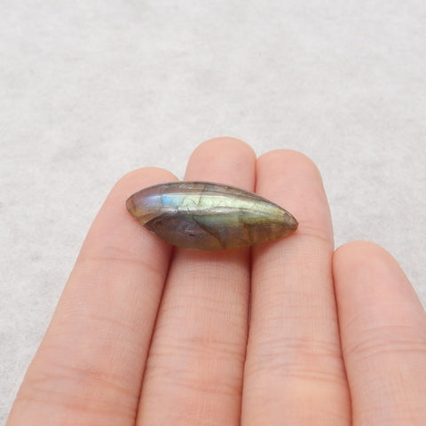 Natural Flash Labradorite Gemstone Cabochon, 28x12x6mm, 2.5g